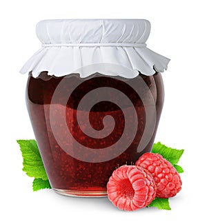 Isolated raspberry jam