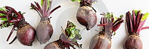 Isolated raw beet root on white background