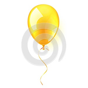 Isolated Realistic Colorful Glossy Flying Air Balloon. Birthday party. Ribbon.Celebration. Wedding or Anniversary.Vector