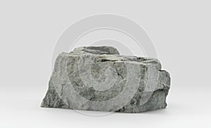 Isolated realistic rock  in white background, 3d Rendering