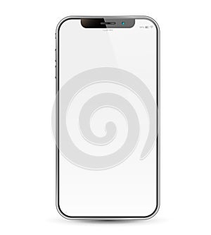 Isolated and realistic smartphone in white background