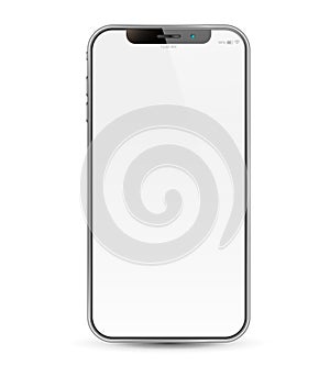 Isolated and realistic smartphone in white background photo