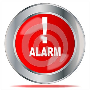 Isolated Red Alarm Button