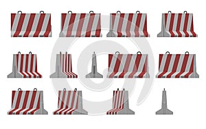 Isolated red barrier on white background