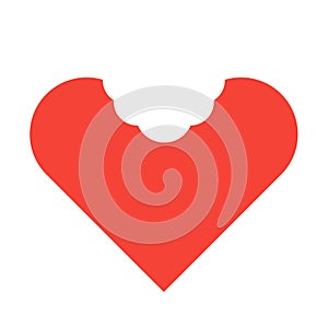 Isolated red bitten heart