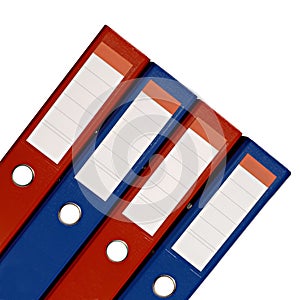 Isolated red and blue files