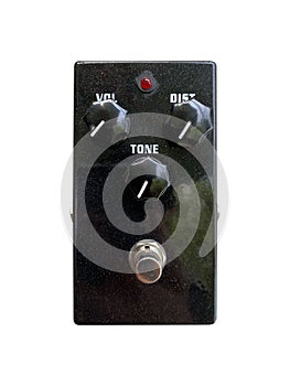 Isolated Red boutique Overdrive stomp box effect.