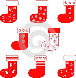 Isolated Red Christmas Stockings