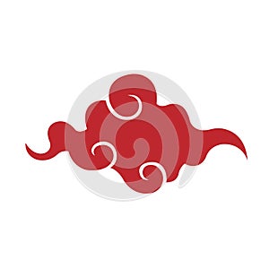 Isolated red cloud Chinese decotarion Flat design Vector photo