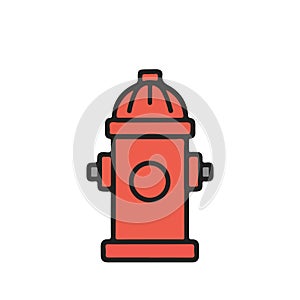 Red Fire Hydrant Icon Vector Illustration for Safety and Emergency Concepts