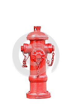 Isolated red fireplug on white