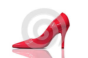 Isolated red high heel shoe