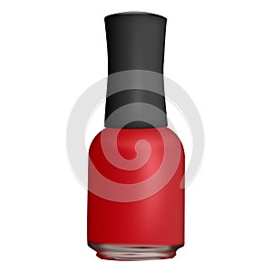 Isolated red nail Polish on white background. nail varnish