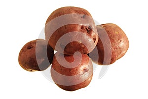 Isolated red potatoes
