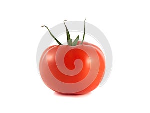 Isolated red ripe tomato on a white background