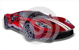 Isolated Red Sports Car