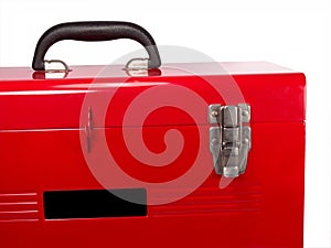 Isolated Red Toolbox Close-up