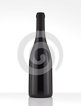 Isolated Red Wine Bottle in a White Background, no Label