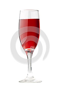 Isolated red wineglass