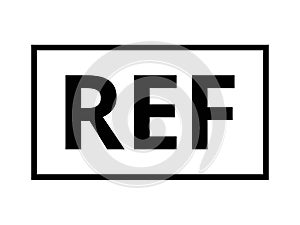 Isolated REF icon. Concept of packaging symbols. photo