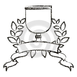 Isolated religion cup and wreath design