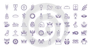 Isolated religion icon set line vector design