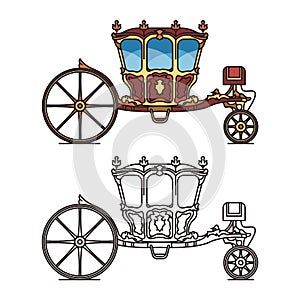Isolated retro carriage or cab for marriage