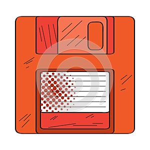 Isolated retro diskette icon