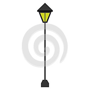 Isolated retro lamp post icon