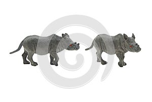 Isolated rhinoceros toy photo.