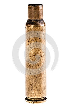 Isolated rifle bullet case