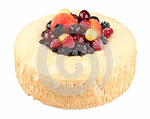 Isolated ring cake filled with fruits