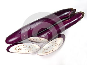 Isolated Ripe Asian Eggplant