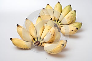 Isolated ripe cultivated banana on white background