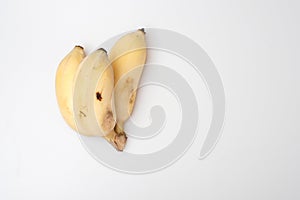 Isolated ripe cultivated banana on white background