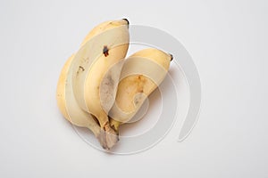 Isolated ripe cultivated banana on white background