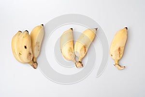 Isolated ripe cultivated banana on white background