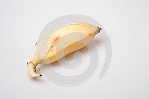 Isolated ripe cultivated banana on white background