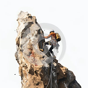 Isolated Rock Climber: Impasto Brushwork With Photorealistic Accuracy