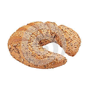 Isolated rogal oat crescent shape yeast roll
