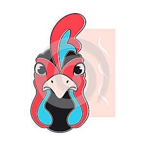 Isolated rooster avatar chinese zodiac symbol Vector