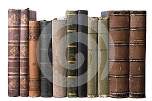 Isolated row with old books