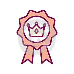 Isolated royal crown inside seal stamp line and fill style icon vector design