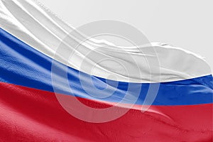 Isolated Russia Flag waving 3d Realistic fabric