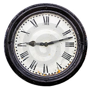 Isolated Rustic Old Station Clock