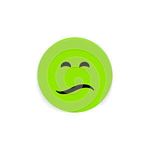 Isolated Sad Flat Icon. Frown Vector Element Can Be Used For Sad, Frown, Emoji Design Concept.