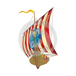 Isolated sailboat icon isolated on a white background in EPS10