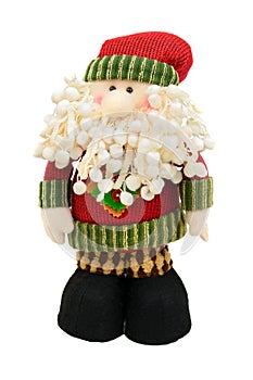 Isolated Santa Klaus toy on a white background