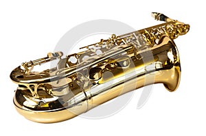 Isolated sax, saxophone on white background