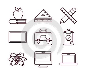 Isolated school icon set vector design